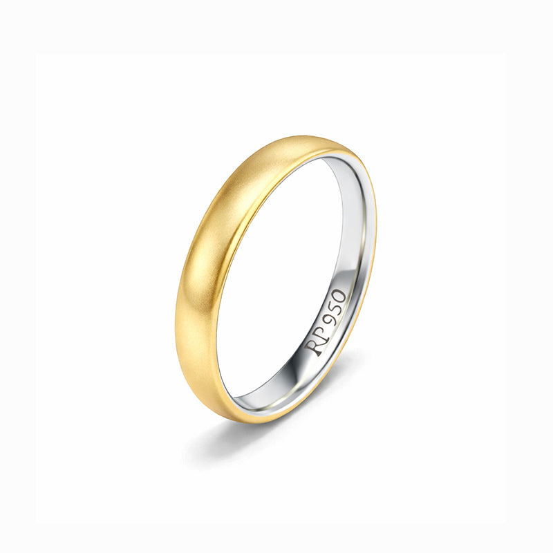 Alianca de prata 950 com lamina de ouro 18k feito artesanalmente design premium exclusivo
