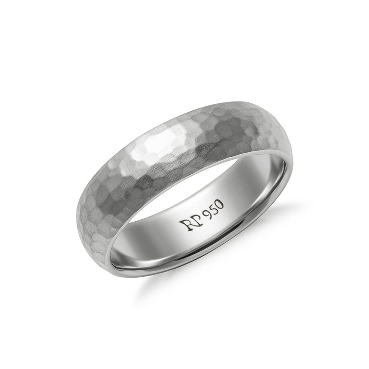 Aliança de prata 950 martelada feito a mão 