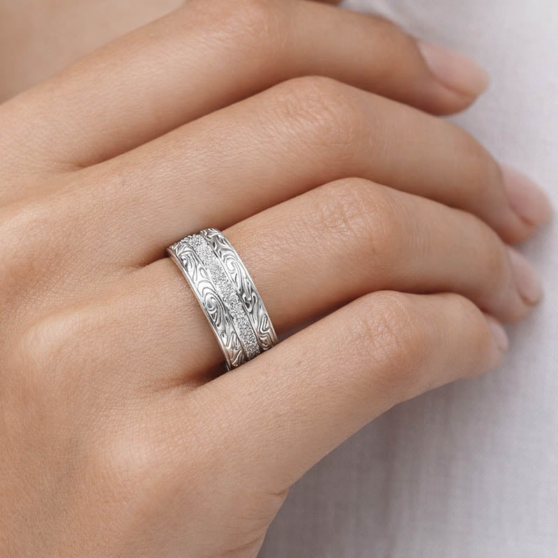 Aliancas de prata 950 com desenhos arabescos luxo design autoral
