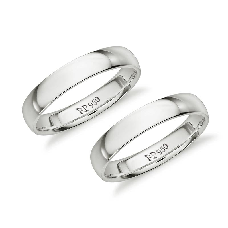 aliancas confort em prata 950 4mm acabamento premium artesanal
