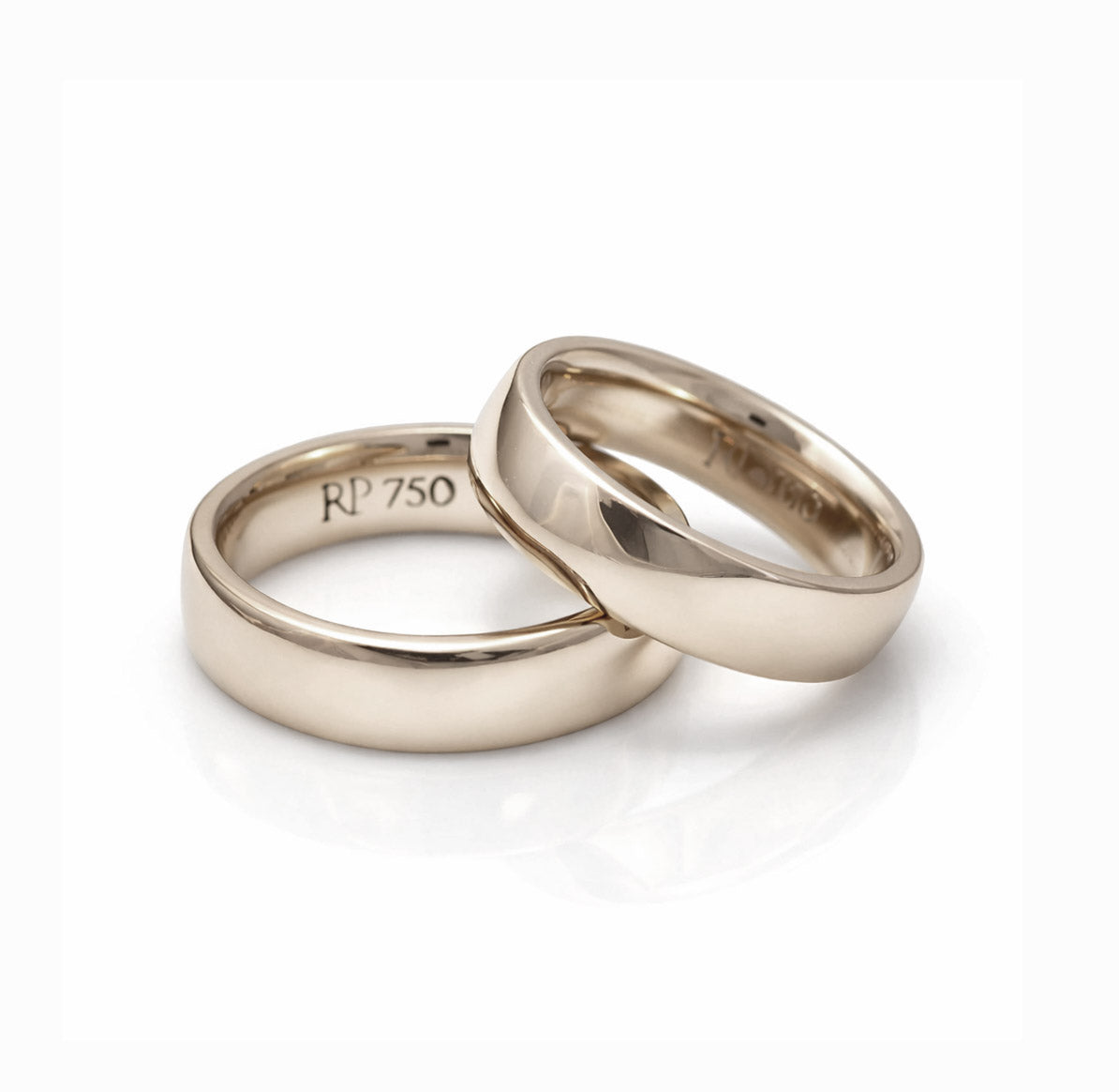 aliancas splendor em ouro 18k tonalidade champanhe acabamento polido