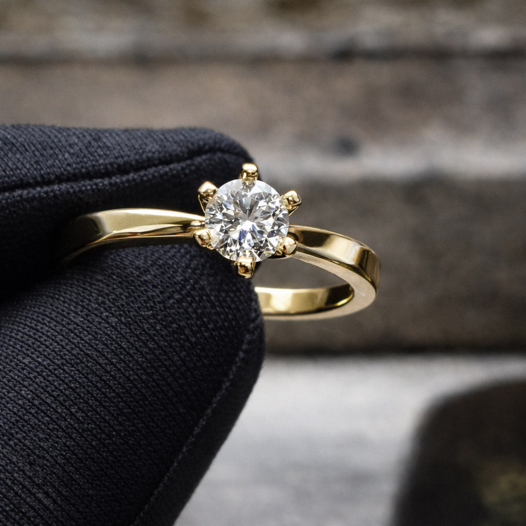 anel com diamante GIA