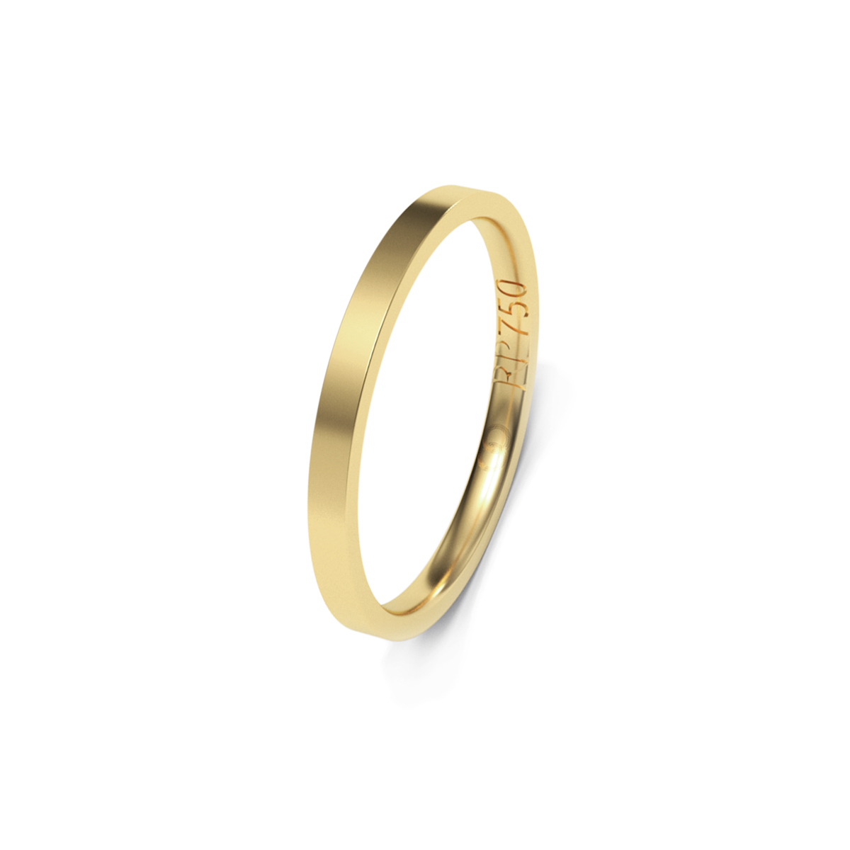 Aliança Simple em ouro amarelo.