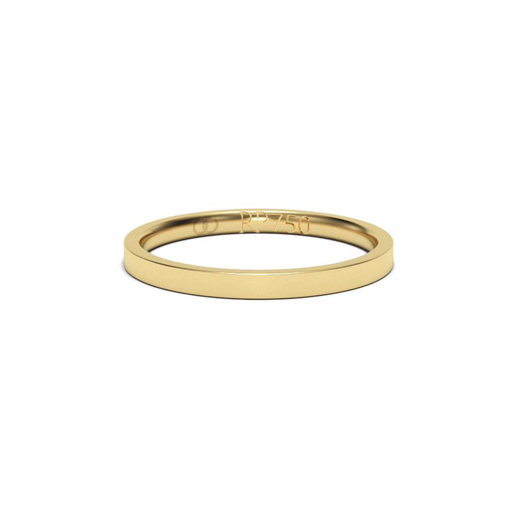 Aliança Simple em ouro amarelo.