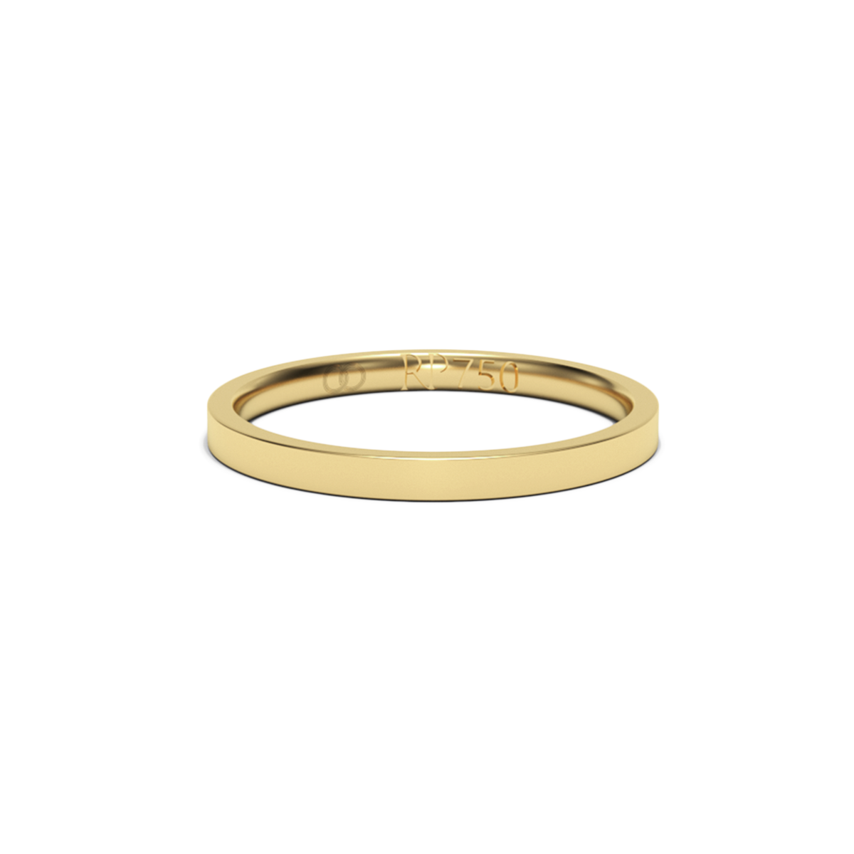 Aliança Simple em ouro amarelo.