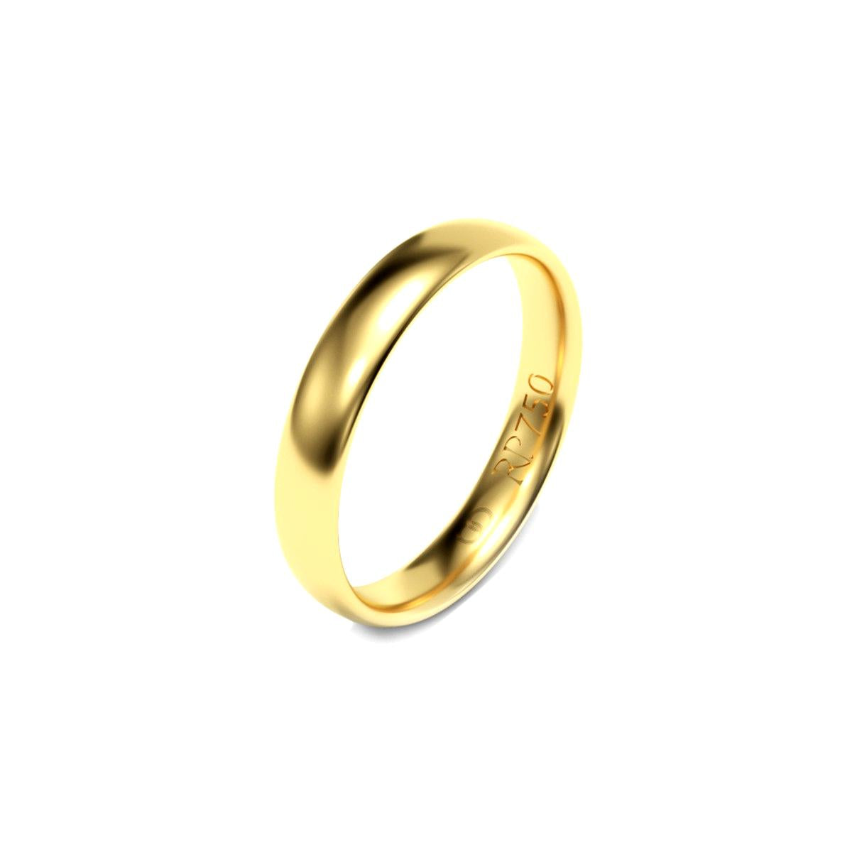 Aliança Sublime em ouro amarelo.