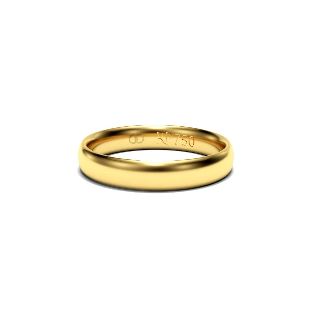 Aliança Sublime em ouro amarelo.