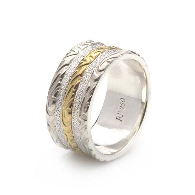 Par de alianças anatômicas em ouro champagne 18k. Peso Médio 13gr – Renato Peres - Joias Artesanais