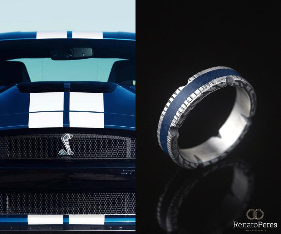 Anel em prata 950  "MUSTANG" - Renato Peres - Joias Artesanais